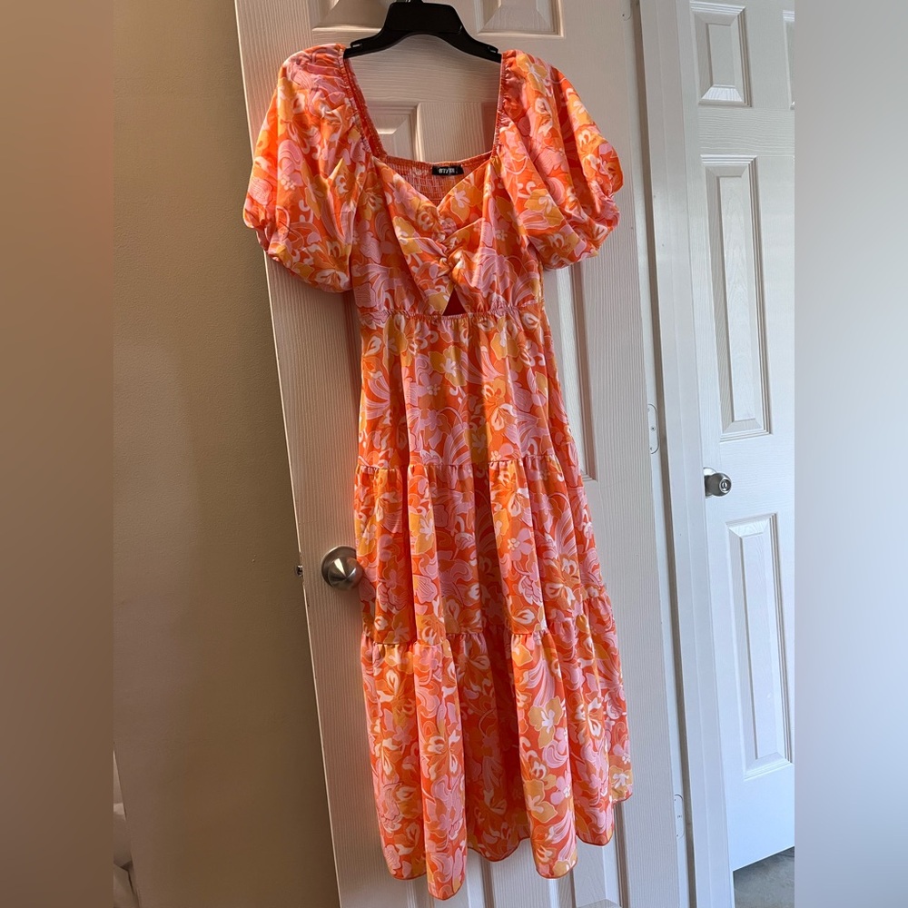 Floral Orange Dress